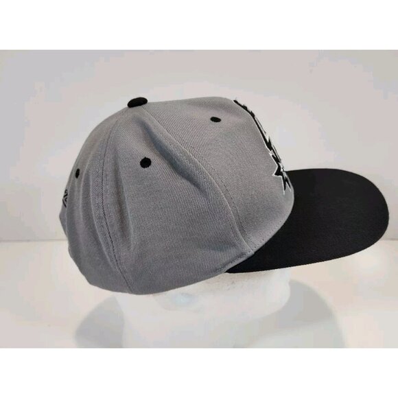 San Antonio Spurs x Mitchell & Ness Snapback Hat Cap Gray Black NBA Embroidered - Picture 4 of 7